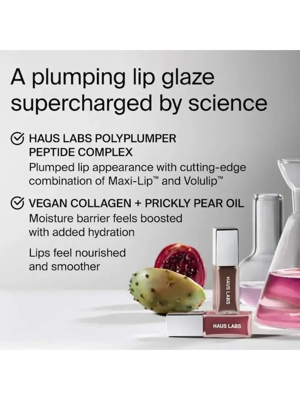Haus Labs GUAVA Phd Hybrid Lip Glaze Plumping Gloss | NEW | Soft Warm Pink